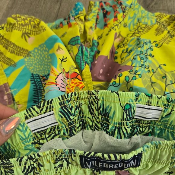 Vilebrequin Boys Tropical Print Swim Shorts Size 8 Years Elastic Waist W/ Pocket - Picture 13 of 15